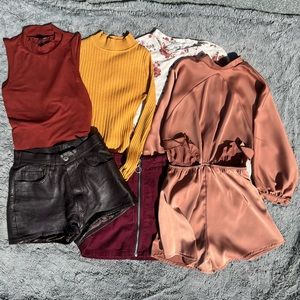 Fall bundle mixed brands including The Ragged Priest and Le Château, sizes xxs-s